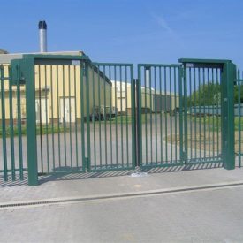 Bi-folding trackless speed gate | Leda Security Products